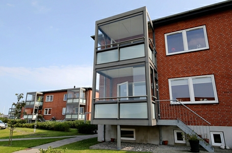 Billede af terrasse på den nye Lemvig boligforening