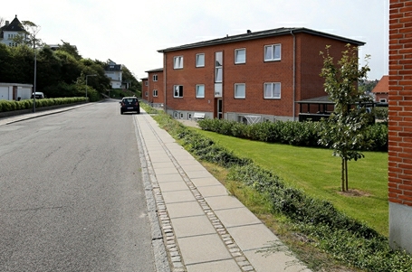 Billede af vejen ved siden af den nye Lemvig boligforening